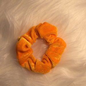 Orange Velvet scrunchy